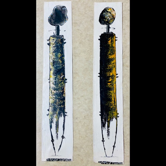 Tinga tinga art oil paint Masai style pair